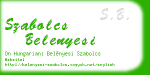 szabolcs belenyesi business card