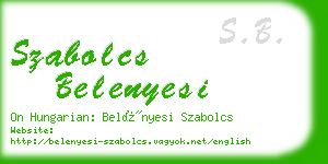 szabolcs belenyesi business card